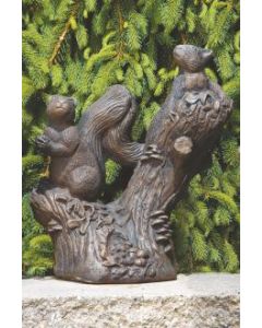 16" Twin Squirrels on Stump
