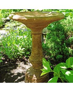 Wide Weathered Bird Bath