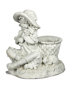 Girl Sitting On Planter