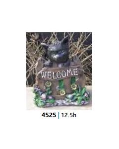 Cat on Fence Welcome Sign