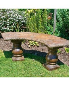 Curved Bench - Turned Ped Legs