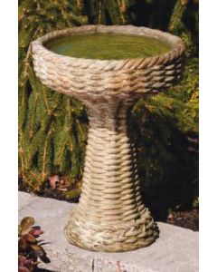 One Piece Wicker Bird Bath