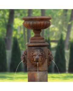 58" Milano Urn Lion Fountain